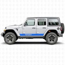 Adesivo in vinile a strisce con contorno lettere Sport per Jeep Wrangler 2018-2027_3