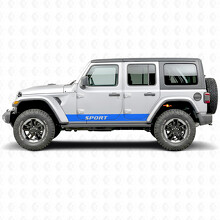 Adesivo in Vinile con Strisce Diritte e Scritta Sportiva per Jeep Wrangler 2018-2027_3