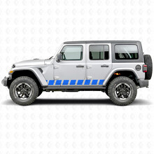 Adesivo Vinile Laterale a Strisce Stile Blocco per Jeep Wrangler 2018-2027_3