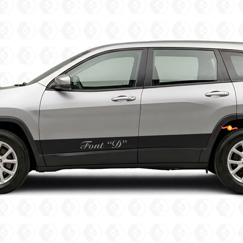 Adesivo Laterale in Vinile con Strisce Dritte Personalizzate per Jeep Cherokee 2014-2023