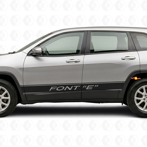 Adesivo Decalcomania Laterale a Strisce con Contorno Personalizzato per Jeep Cherokee 2014-2023
