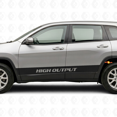Adesivo Vinile Laterale con Strisce Dritte ad Alta Potenza per Jeep Cherokee 2014-2023_1