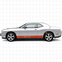 Strisce Contorno e Testo Personalizzato Adesivo in Vinile per Battitacco Dodge Challenger_4