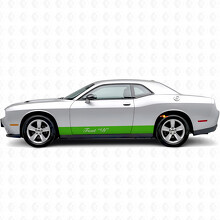 Strisce Dritte e Testo Personalizzato Adesivo in Vinile per Modanatura Laterale per Dodge Challenger_3
