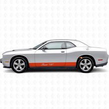Strisce Dritte e Testo Personalizzato Adesivo in Vinile per Modanatura Laterale per Dodge Challenger_4