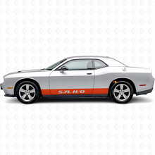 Adesivo in Vinile con Strisce Diritte 5.7L H/O per Pannello Battitacco per Dodge Challenger_5