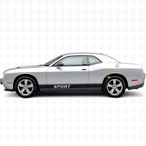 Adesivo in vinile con strisce laterali a contorno sportivo per Dodge Challenger