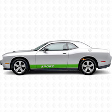 Adesivo in vinile con strisce laterali a contorno sportivo per Dodge Challenger_3