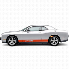 Adesivo in vinile con strisce laterali a contorno sportivo per Dodge Challenger_4