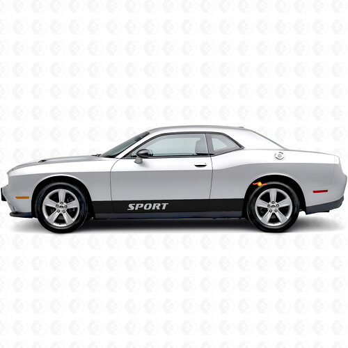Strisce Laterali Sottili Sportive Adesive in Vinile per Dodge Challenger_1
