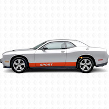 Strisce Laterali Sottili Sportive Adesive in Vinile per Dodge Challenger_4