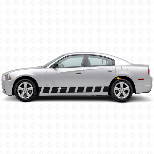 Adesivo Laterale in Vinile con Strisce Stile Blocco per Dodge Charger 2011-2014_1