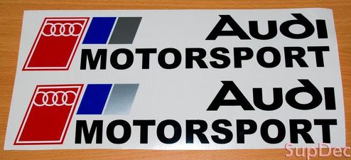 2 Adesivi Logo Audi Motorsport Decalcomanie A3 A4 A6 A8 S4 S5 Q5 Q7 S6 Rs4 Rs6 Tt