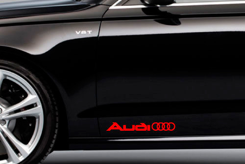 2 Audi anelli logo laterale tronco adesivo decalcomania A4 A5 A6 A8 S4 S5 S8 Q5 Q7 TT