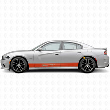 Adesivo Vinile Laterale con Strisce Contorno e Testo Personalizzato per Dodge Charger 2015-2026_4