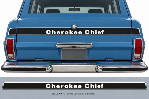 Kit di Adesivi in Vinile con Striscia Posteriore per Portellone Cherokee Chief per Jeep Cherokee 1978