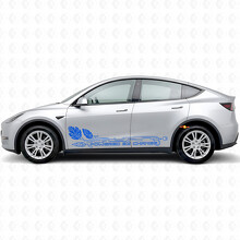 Adesivo in vinile per cambio lato porta alimentato per Tesla Model Y_2