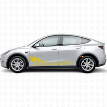 Adesivo in vinile per cambio lato porta alimentato per Tesla Model Y_5