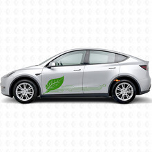 Adesivo Vinile Laterale Stile Circuito di Energia Verde per Tesla Model Y_3