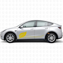 Adesivo Vinile Laterale Stile Circuito di Energia Verde per Tesla Model Y_5