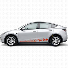 Guida Silenziosamente Vai Lontano Stile Montagne Adesivo Vinile Laterale per Tesla Model Y_2