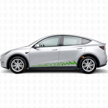 Guida Silenziosamente Vai Lontano Stile Montagne Adesivo Vinile Laterale per Tesla Model Y_3