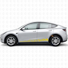 Guida Silenziosamente Vai Lontano Stile Montagne Adesivo Vinile Laterale per Tesla Model Y_5