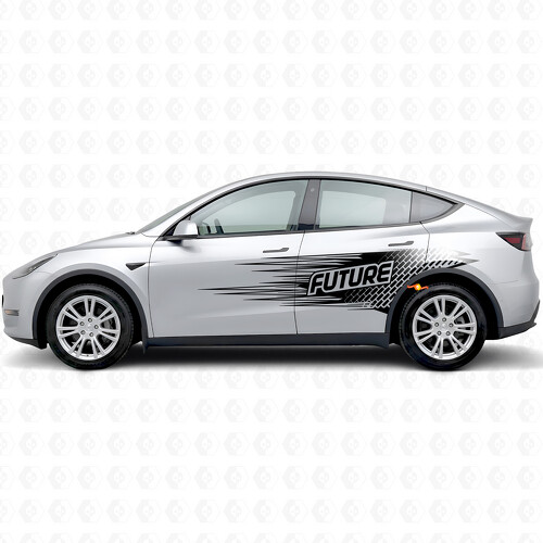 Adesivo in vinile laterale con scritta "Future" in stile elettro per Tesla Model Y