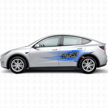 Adesivo in vinile laterale con scritta "Future" in stile elettro per Tesla Model Y_2