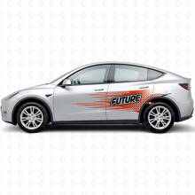 Adesivo in vinile laterale con scritta "Future" in stile elettro per Tesla Model Y_4