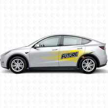 Adesivo in vinile laterale con scritta "Future" in stile elettro per Tesla Model Y_5
