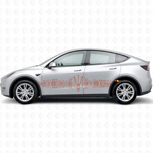 Adesivo Laterale in Vinile con Ornamento Ucraino in Stile Techno per Tesla Model Y_4