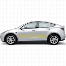 Adesivo Laterale in Vinile con Ornamento Ucraino in Stile Techno per Tesla Model Y_5