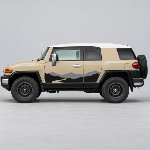 Adesivo in Vinile Laterale Porta Montagne Alpine Pass per Toyota FJ Cruiser