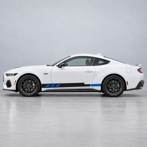 Adesivo laterale in vinile Coast Block Stripes per Ford Mustang 2024