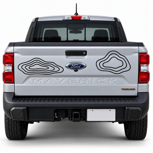 Adesivo Vinile Topografico Contorno Isole per Portellone Ford Maverick 2023_1
