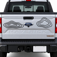 Adesivo Vinile Topografico Contorno Isole per Portellone Ford Maverick 2023_2
