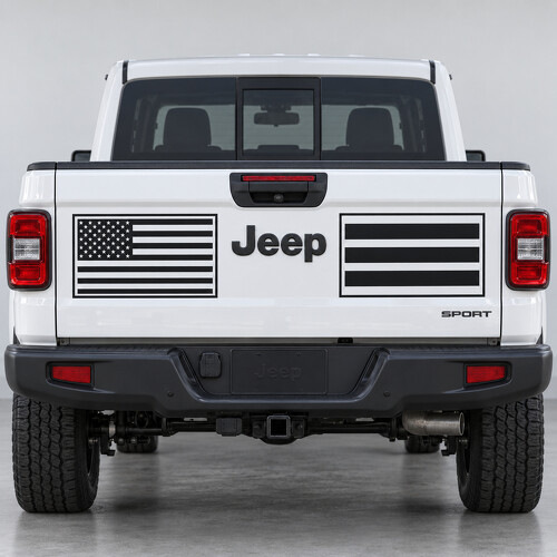 Adesivo in vinile con bandiera incorniciata per portellone Jeep Gladiator 2023_1