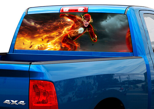 Adesivo in vinile per finestrino posteriore Flash DC Comics per pick-up e SUV