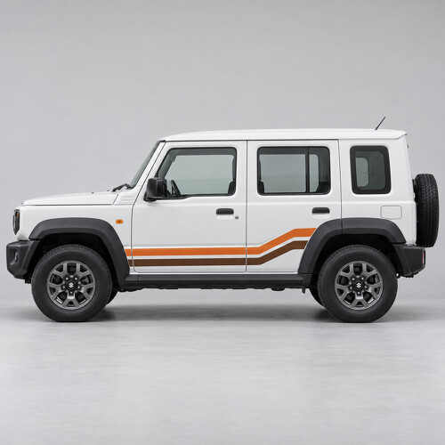 Kit di Adesivi Laterali in Vinile Doppio Diagonale per Maruti Suzuki Jimny Alpha a Cinque Porte 2023_1