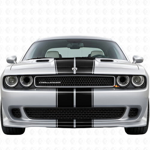 Kit completo di adesivi in vinile con doppio contorno a strisce per Dodge Challenger 2008-2014