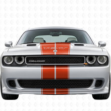 Kit completo adesivo in vinile con doppie strisce contorno e testo personalizzato per Dodge Challenger 2008-2014_4