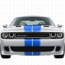 Kit completo adesivo in vinile con doppie strisce contorno e testo personalizzato per Dodge Challenger 2008-2014_7