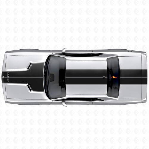 Adesivo in vinile con doppi bordi sagomati personalizzati per cofano, tetto e bagagliaio per Dodge Challenger 2008-2014