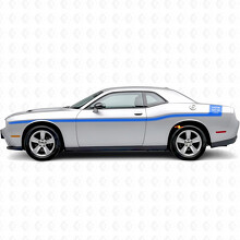Strisce Outline con Testo Personalizzato Adesivo Vinile Laterale per Dodge Challenger_2