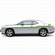 Strisce Outline con Testo Personalizzato Adesivo Vinile Laterale per Dodge Challenger_3