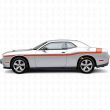 Strisce Outline con Testo Personalizzato Adesivo Vinile Laterale per Dodge Challenger_4