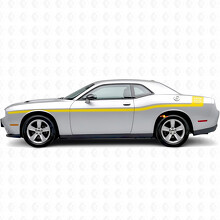 Strisce Outline con Testo Personalizzato Adesivo Vinile Laterale per Dodge Challenger_5