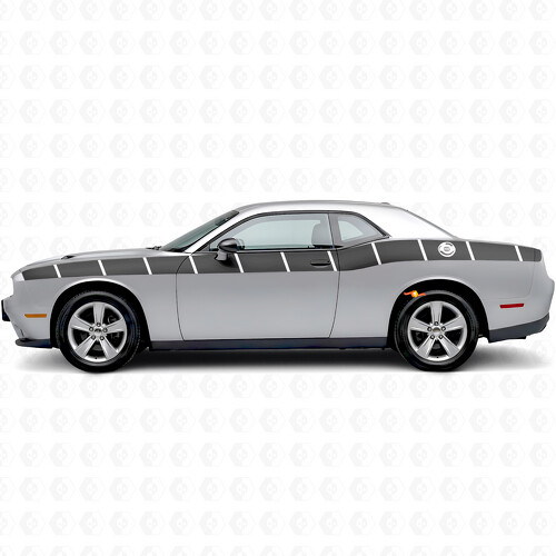 Adesivo in Vinile a Strisce Laterali Stile Strobo per Dodge Challenger