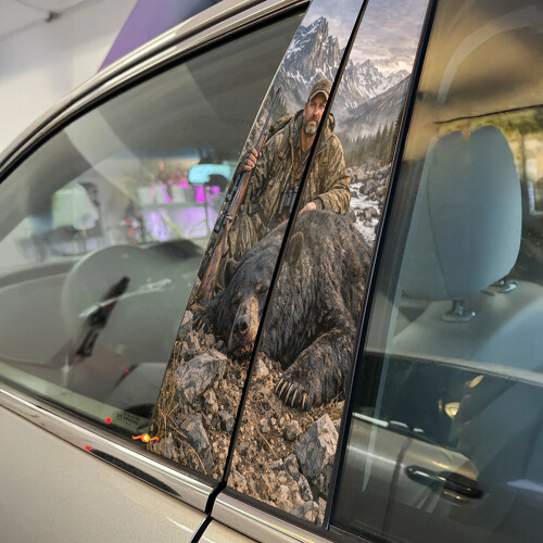 Adesivo in Vinile per Montante Porta Black Bear Hunter